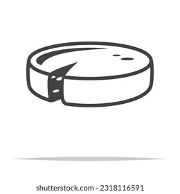 Cheese wheel icon transparent vector isolated