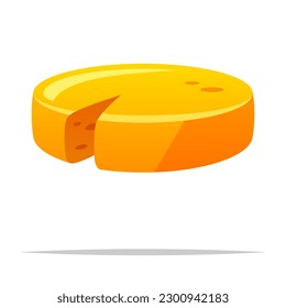 Cheese wheel vector isolated illustration