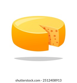 Vector de rueda de queso aislado sobre fondo blanco.