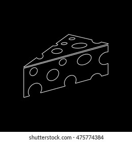cheese  - white vector icon