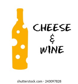 Cheese and wine, vector illustration