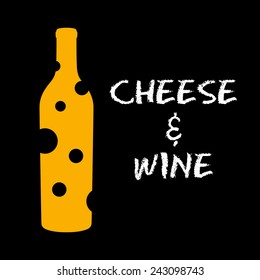 Cheese And Wine, Vector Illustration