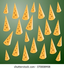 Cheese wood back pattern green