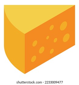 Vector isométrico del icono de cinc queso. Alimentos de vitamina. Nutrición de Zn