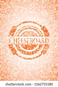 Cheeseboard abstract orange mosaic emblem