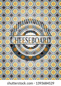 Cheeseboard arabesque style badge. arabic decoration.