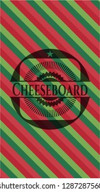 Cheeseboard christmas style emblem.