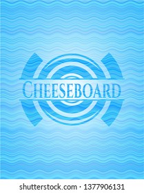 Cheeseboard water wave concept badge.