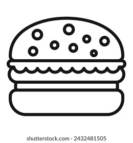 Cheeseburger fast food icon outline vector. Street food. Patty lunch