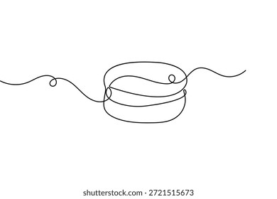 Ícone de comida Cheeseburger contínuo um desenho de linha e estilo minimalista isolar esboço vetor ilustração