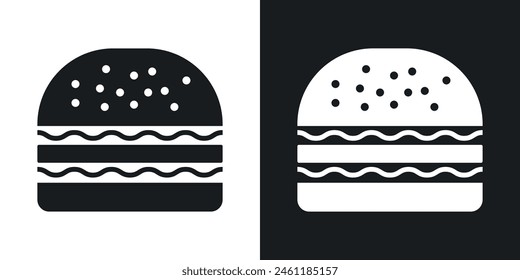 Cheeseburger Hamburger Icon Set. Classic Burger Vector Symbol.