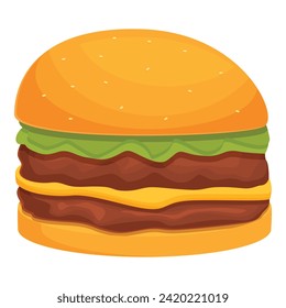 Cheeseburger icon cartoon vector. Smash lettuce. Slice lunch