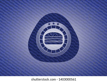cheeseburger icon with denim texture