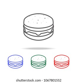 cheeseburger icon. Elements of fast food multi colored line icons. Premium quality graphic design icon. Simple icon for websites, web design, mobile app, info graphics on white background