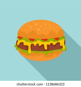 Cheeseburger icon. Flat illustration of cheeseburger vector icon for web design