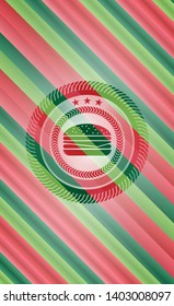 cheeseburger icon inside christmas badge background.
