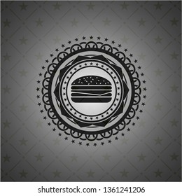 cheeseburger icon inside dark badge