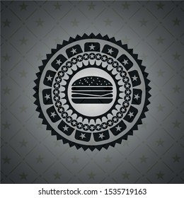 cheeseburger icon inside dark badge