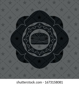 cheeseburger icon inside dark badge