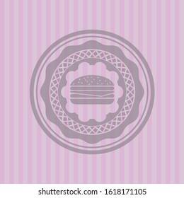 cheeseburger icon inside pink icon or emblem