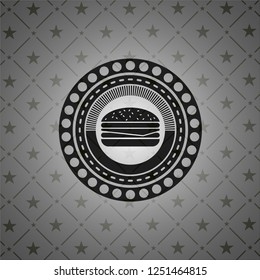 cheeseburger icon inside retro style black emblem