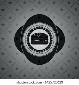 cheeseburger icon inside retro style black emblem