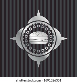 icono del cheeseburger dentro de la placa de plata