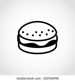 Cheeseburger Icon Isolated on White Background