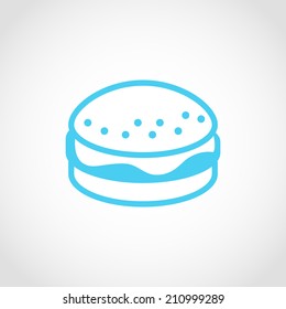 Cheeseburger Icon Isolated on White Background