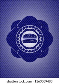 cheeseburger icon with jean texture