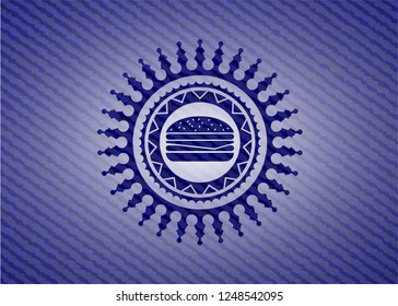 cheeseburger icon with jean texture