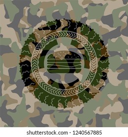 cheeseburger icon on camo pattern