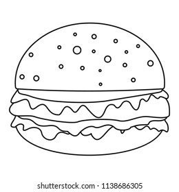 Cheeseburger icon. Outline cheeseburger vector icon for web design isolated on white background