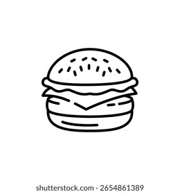 Icono de hamburguesa con queso. Icono simple de hamburguesa con queso para redes sociales, App y Diseño web. Ilustración vectorial