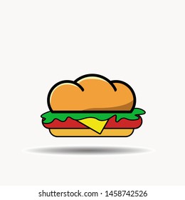 cheeseburger icon vector, cheeseburger illustration, eps10.