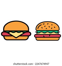 cheeseburger icon,isolated on white background
