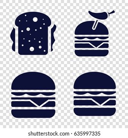 Cheeseburger icons set. set of 4 cheeseburger filled icons such as burger with pepper, cheeseburger