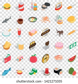 Cheeseburger icons set. Isometric style of 36 cheeseburger vector icons for web for any design