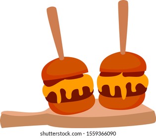 Cheeseburger, ilustración, vector sobre fondo blanco.