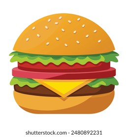 a cheeseburger isolated on white
