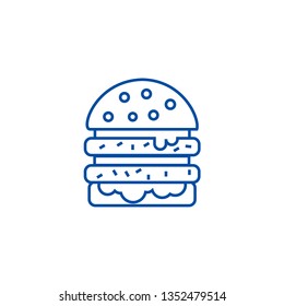 Cheeseburger line icon concept. Cheeseburger flat  vector symbol, sign, outline illustration.
