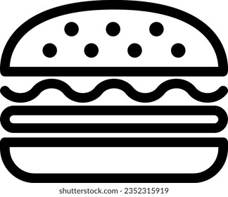 Cheeseburger line icon as a diner sign