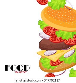 cheeseburger on a white background