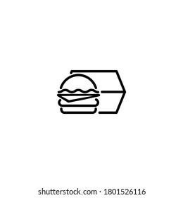 Cheeseburger, sandwich or hamburger line icon. Vector on isolated white background. EPS 10