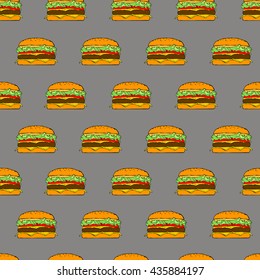 Cheeseburger seamless pattern vector illustration clip art