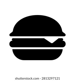 Cheeseburger silhouette icon isolated on white background.