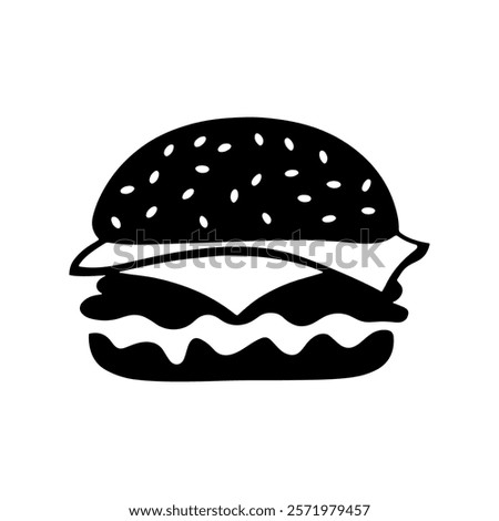 Cheeseburger silhouette icon vector illustration design on white background.