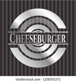 Cheeseburger silvery shiny emblem