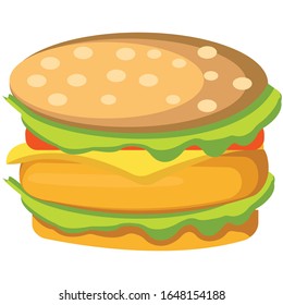 cheeseBurger Simple Illustration Clip Art Vector