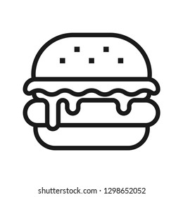 Cheeseburger, simple line icon. Minimal style. Isolate on white background. Vector.